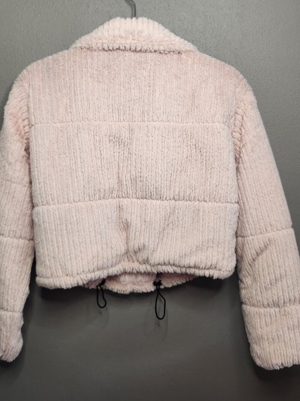 Love Chemiztry Pink Faux Fur Teddy Jacket Cropped NWT Medium - Picture 2 of 8